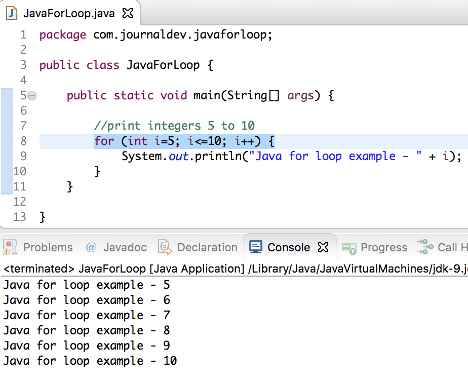 dead code java for loop